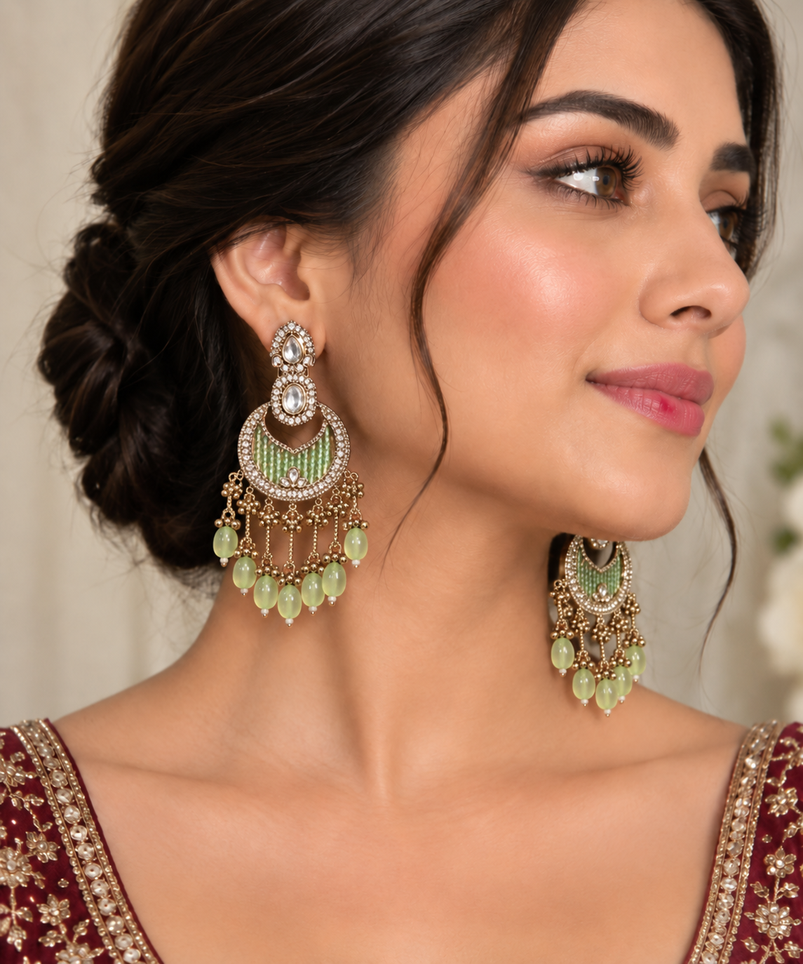 Kundan Heritage Chandbali Earrings