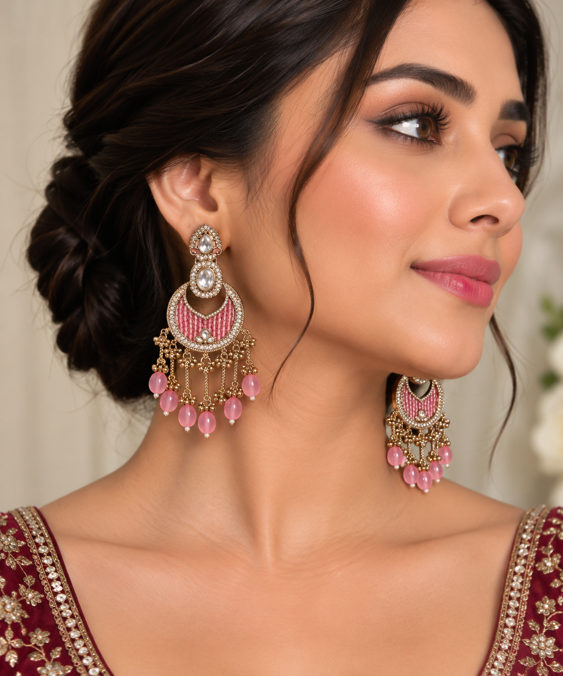 Kundan Heritage Chandbali Earrings