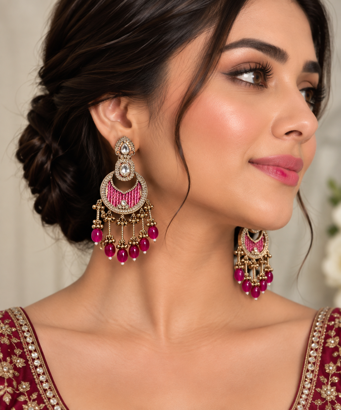 Kundan Heritage Chandbali Earrings
