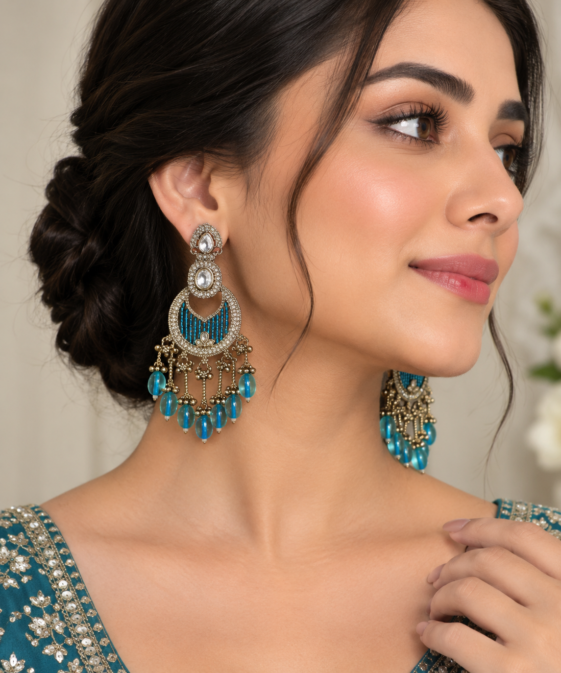 Kundan Heritage Chandbali Earrings