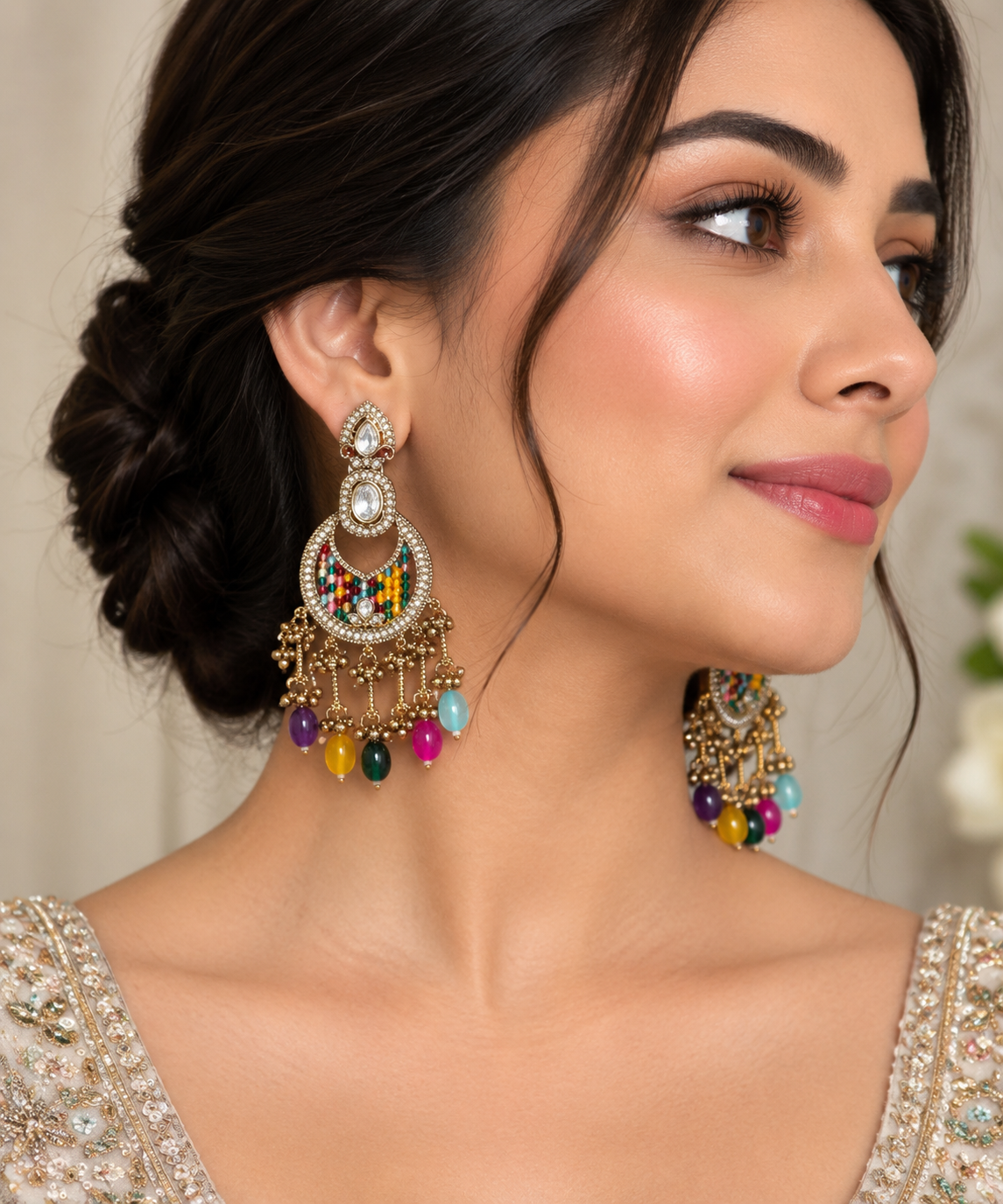 Kundan Heritage Chandbali Earrings