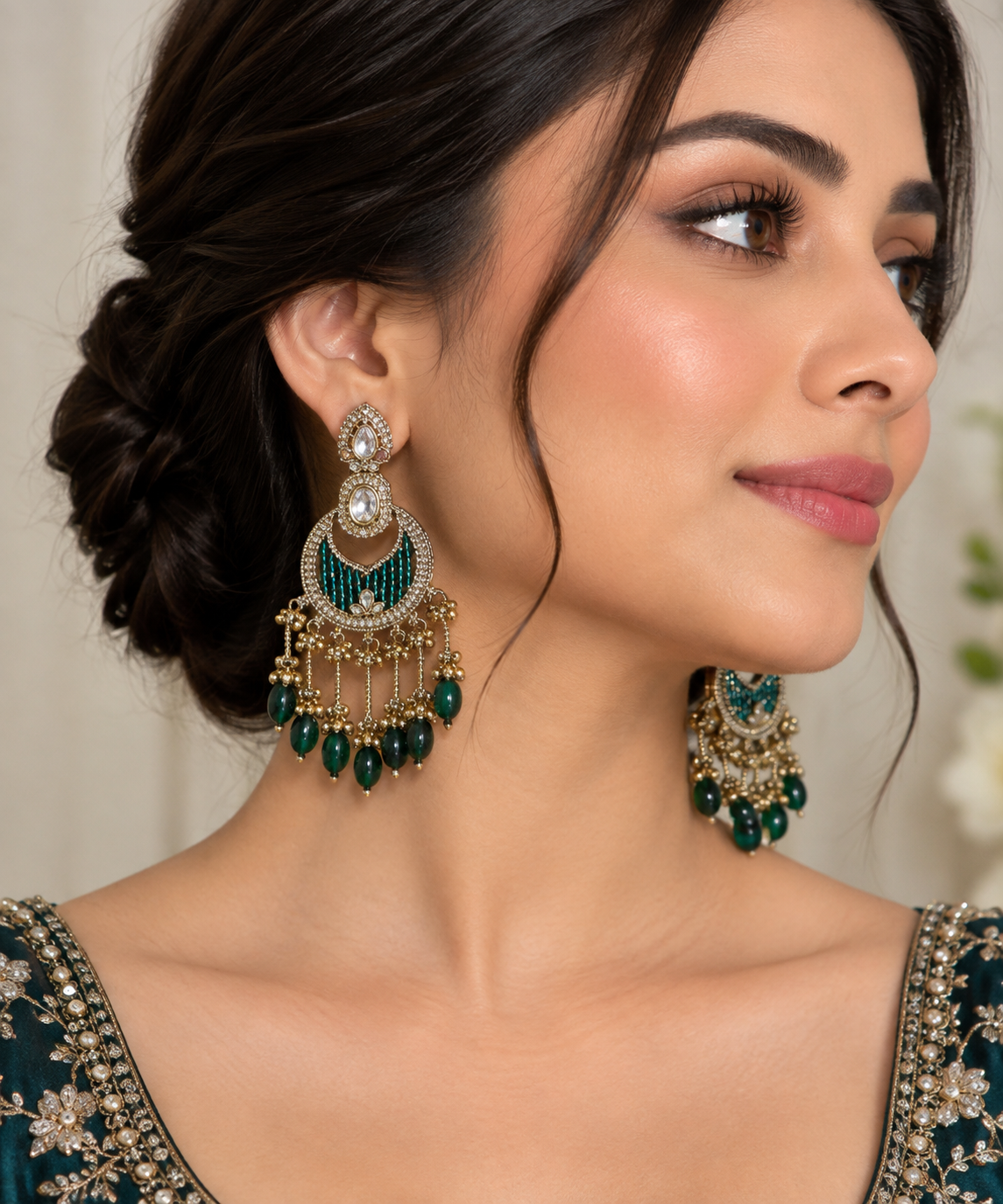 Kundan Heritage Chandbali Earrings