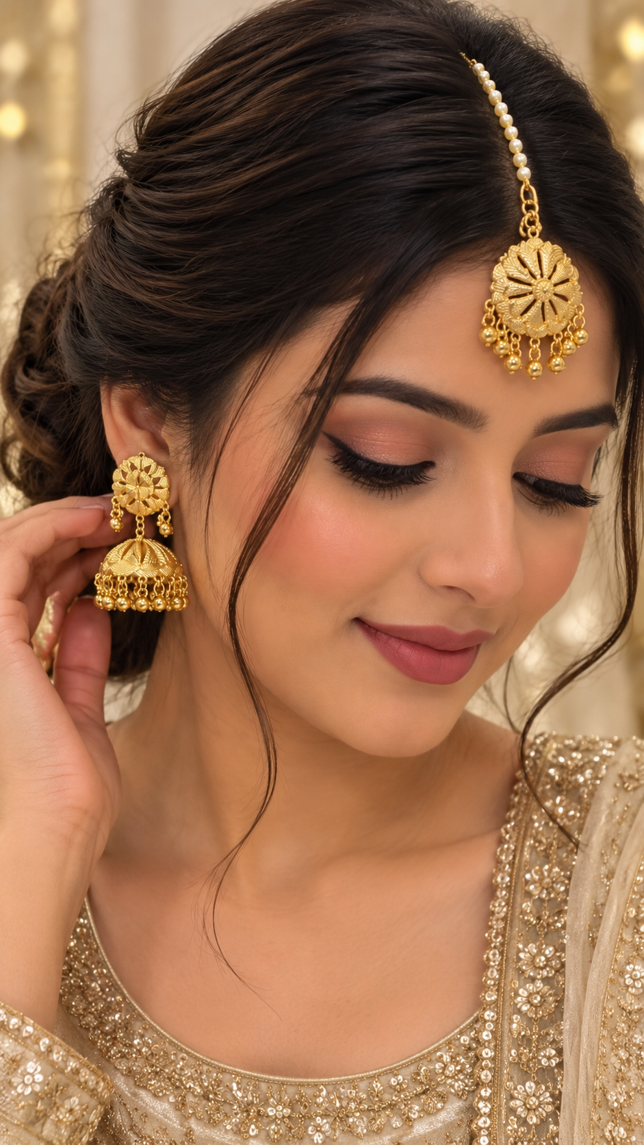 Royal Floral Jhumki & Tikka Set