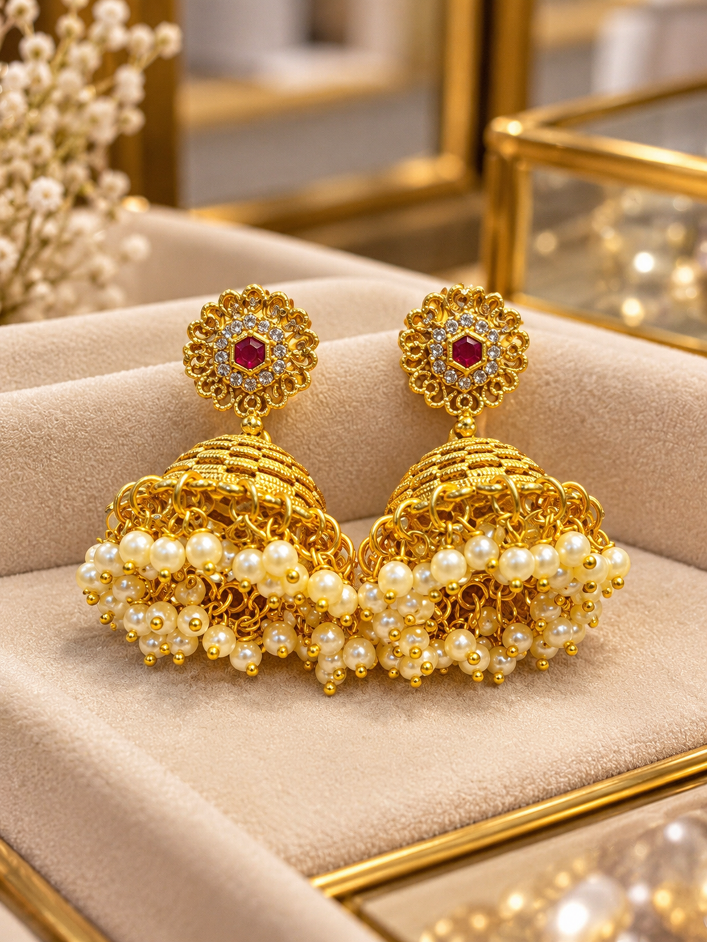 Golden earrings design