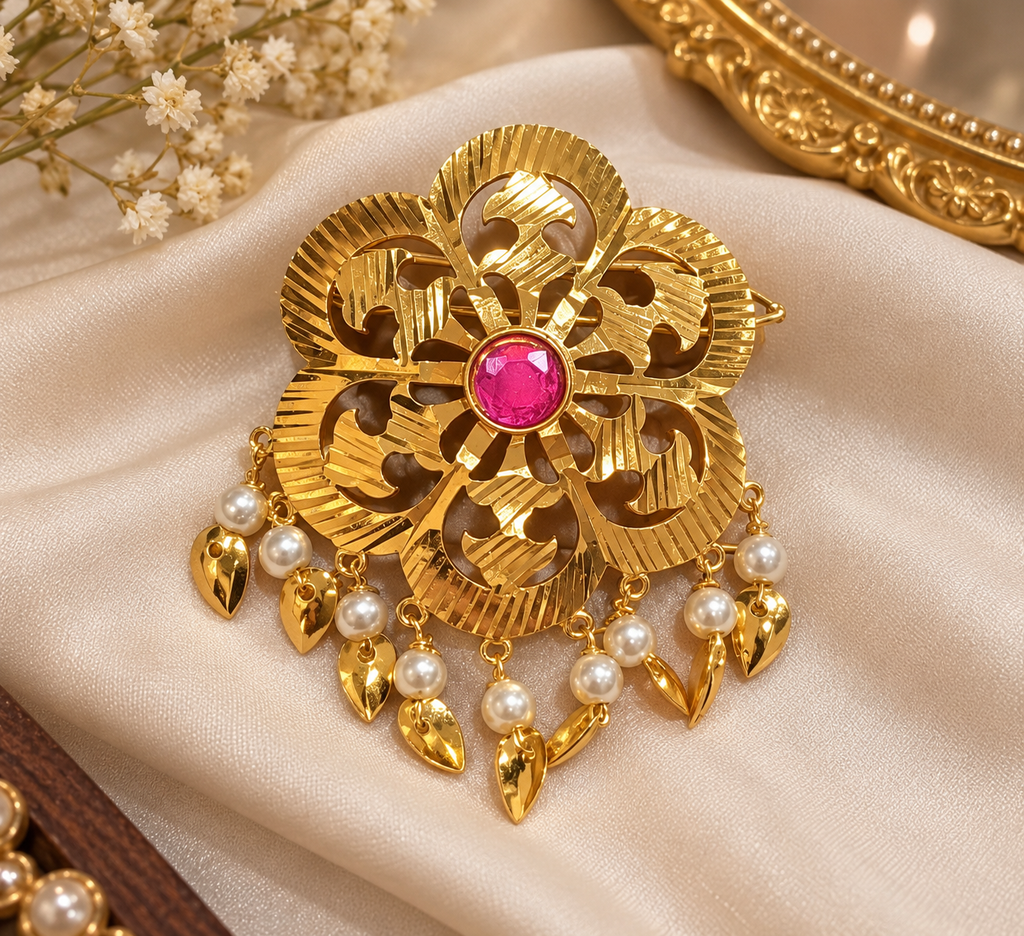 Premium Golden Floral Hair Pin