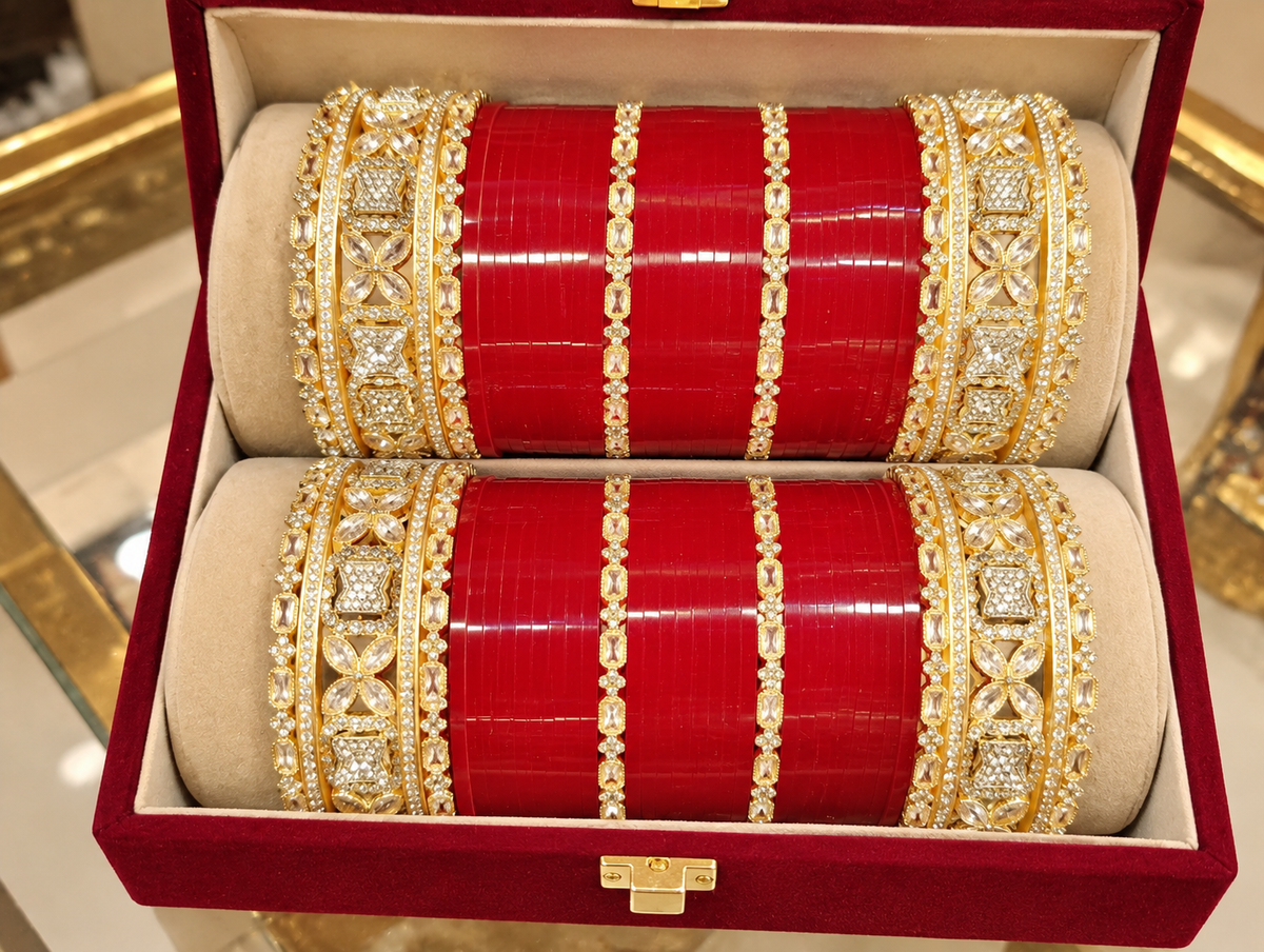 Maroon Chura with Golden Polish