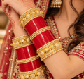 Maroon Bridal  Chura with Kashmiri look