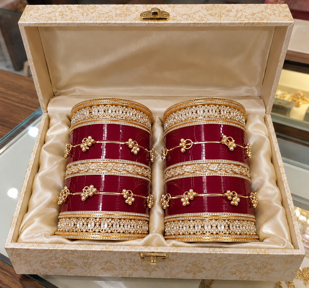 Maroon chura set