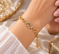 Premium Golden Crystal Bracelet - Elegant Statement Collection
