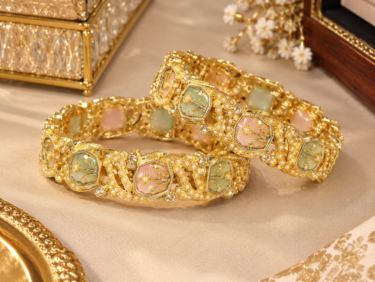 Golden Kangan with Multi stones