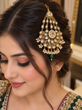 Premium Royal Kundan Passa - Green & Golden Collection