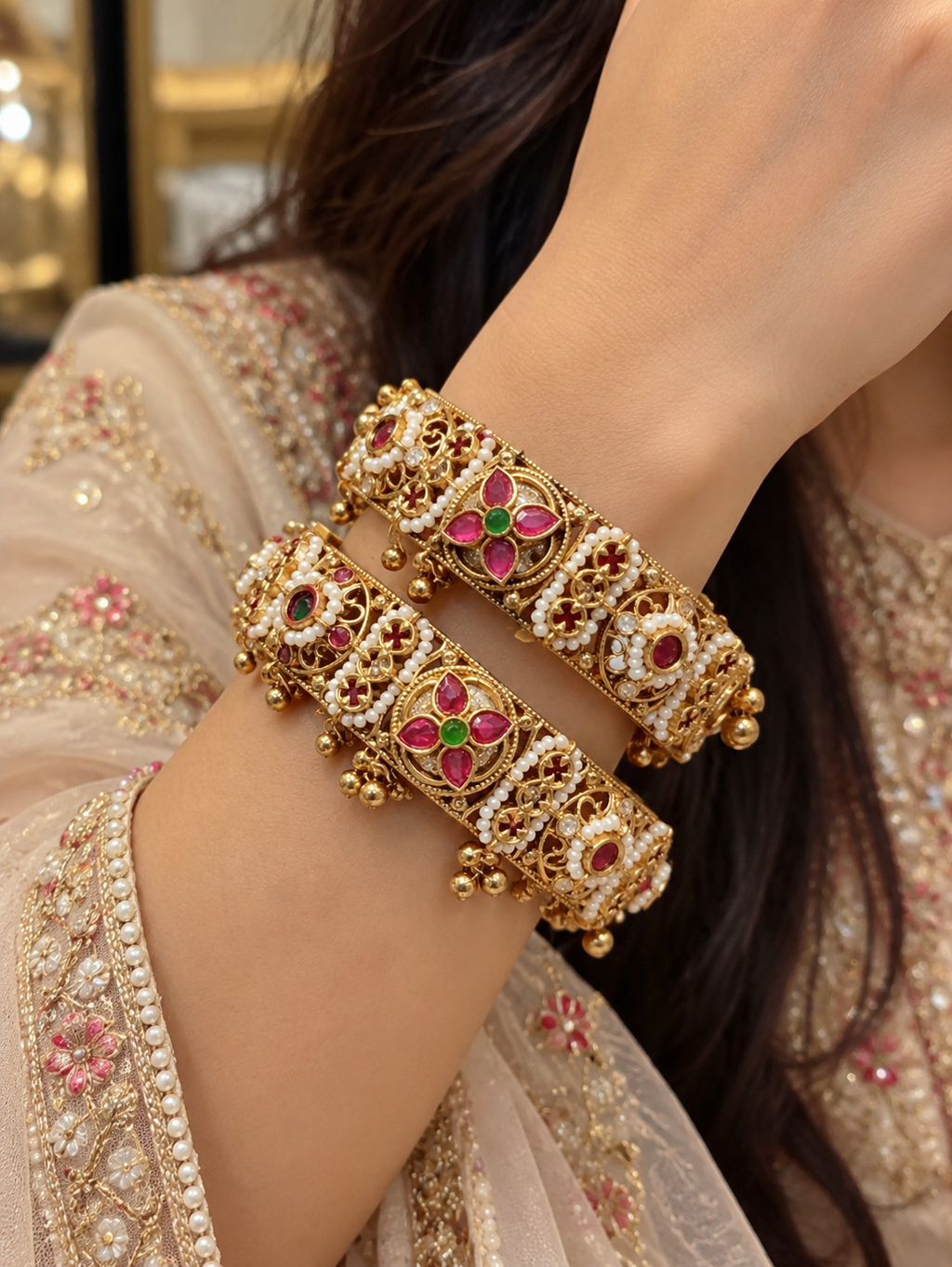 Antique Polish with kashmiri look Kangan