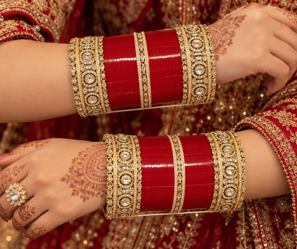 Maroon Chura with Antique polish