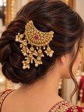 Premium Antique Gold Hair Pin with Pearl Drops