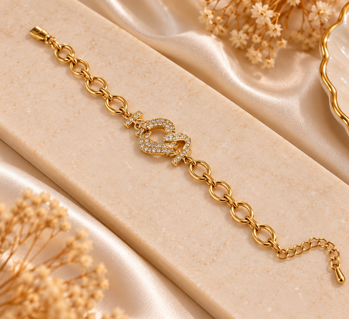 Premium Golden Crystal Bracelet - Elegant Statement Collection