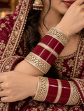 Maroon Chura with Golden stones