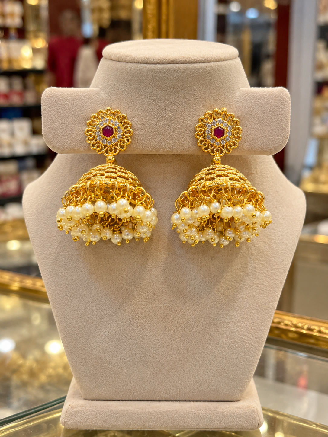 Golden earrings design