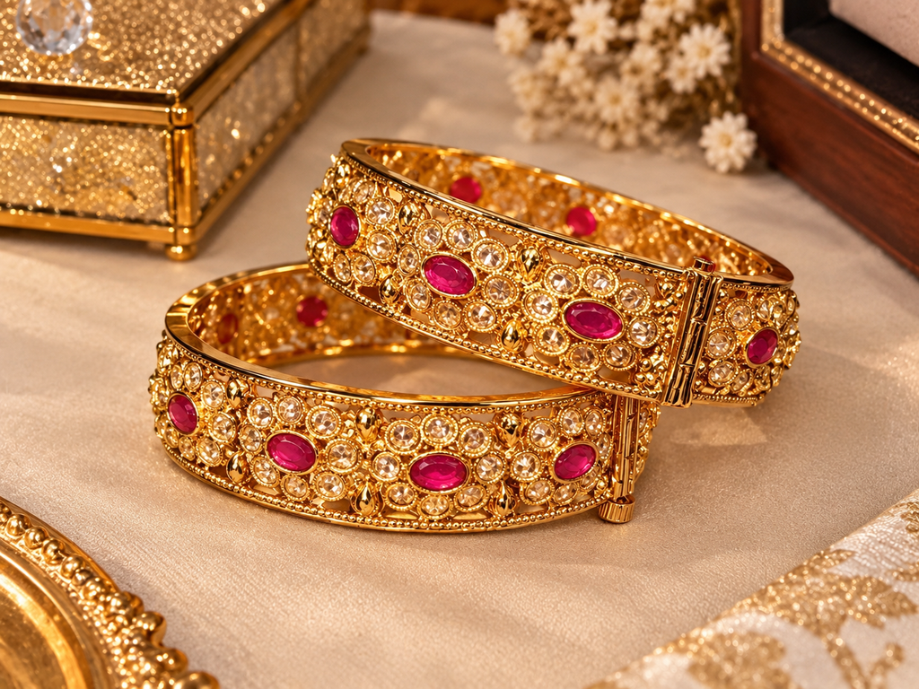 Antique Polish  Kangan with Ruby Stones