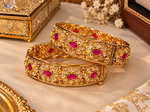 Antique Polish  Kangan with Ruby Stones